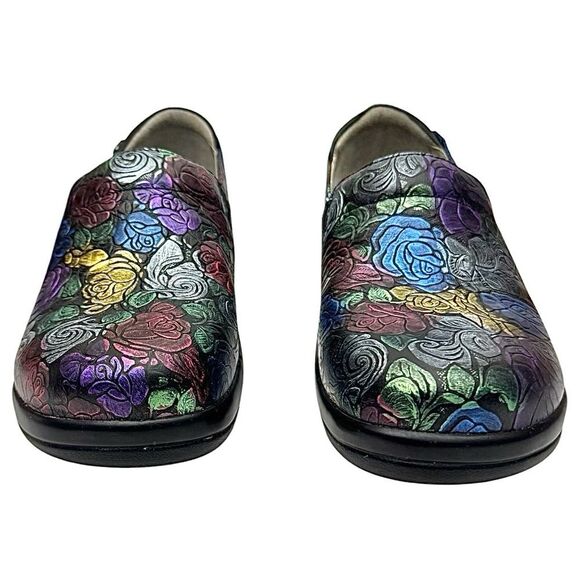 Alegria Multicolored Embossed ROSES Leather Comfort Shoes Size EU 37 US 7-7.5 - Picture 8 of 10